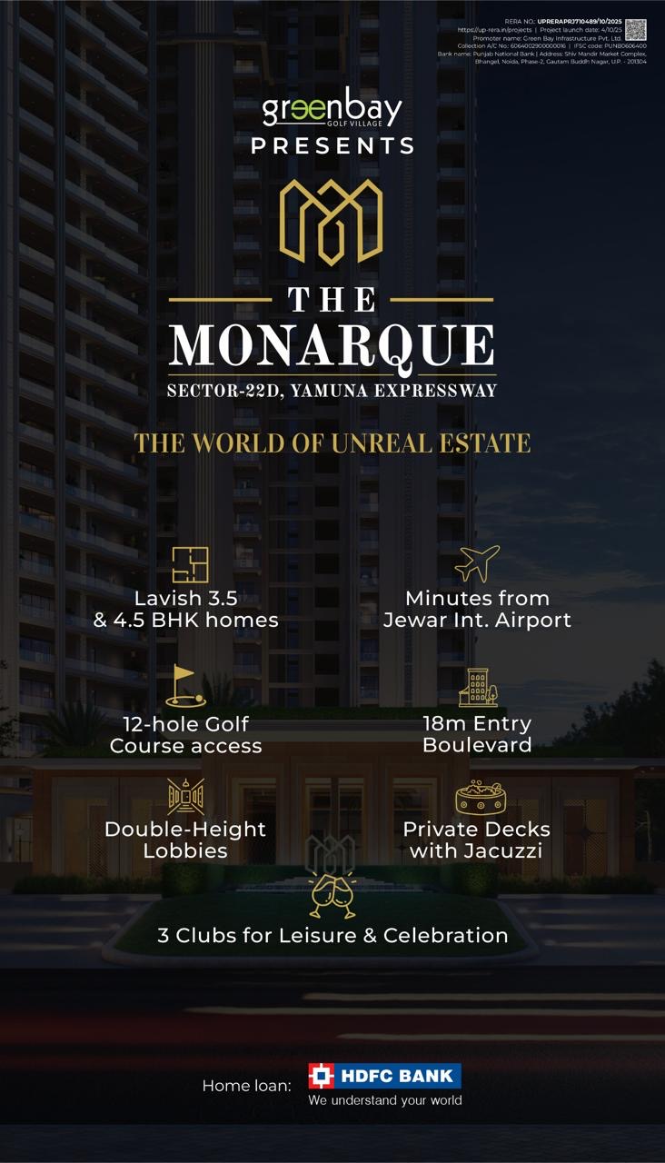 3bhk , 4bhk Apartment On Yamuna Expressway Greenbay Project Partner Of Oris 